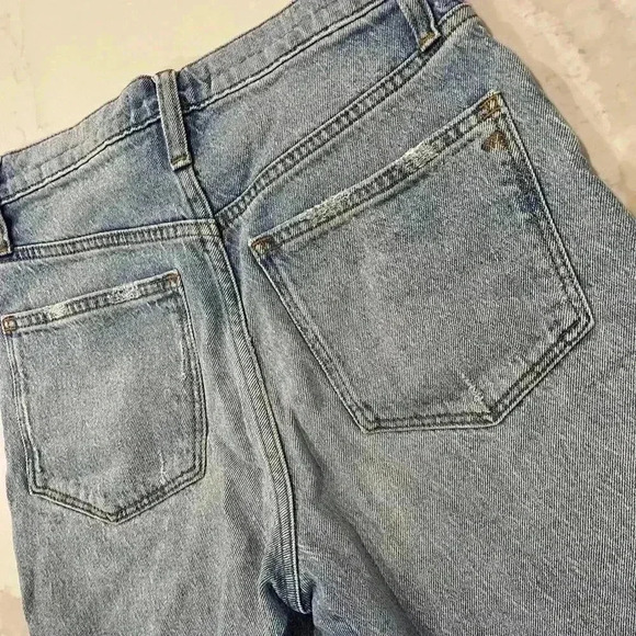 Madewell HighRise Denim MidLength Jean Shorts RawHem Light Vintage Wash Women 24 - Picture 5 of 7